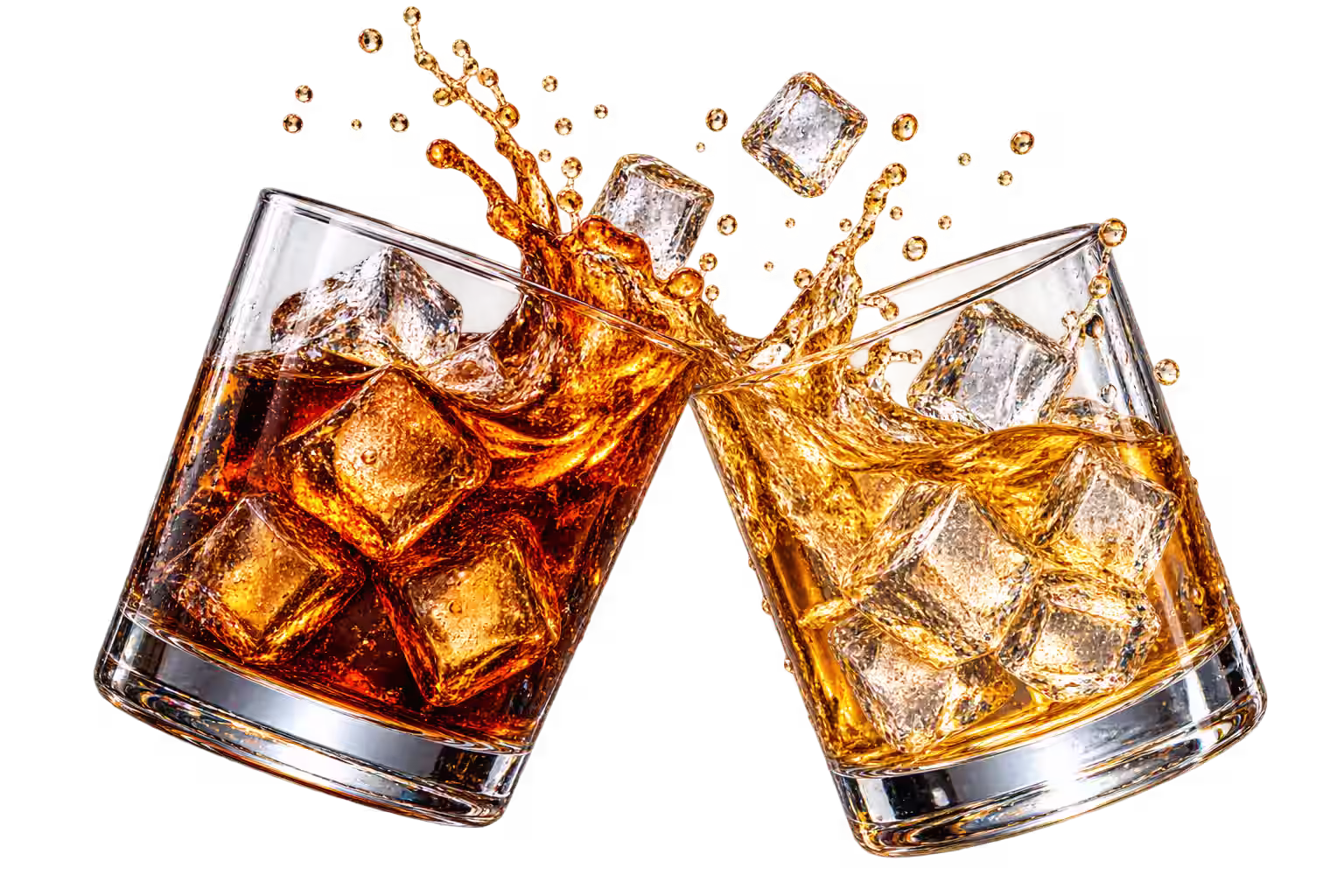 Vasos con bebida y hielo